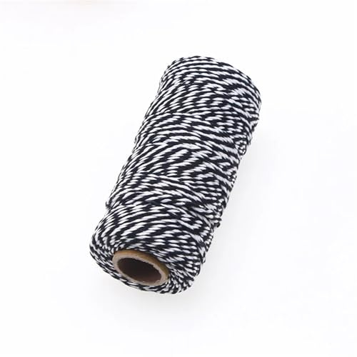 Spago Decorazioni natalizie in iuta da 2 mm x 100 m for fai te,artigianato, corda imballaggio(Black)