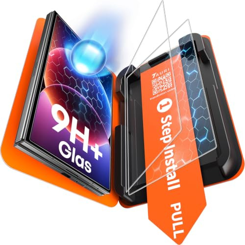 TAURI 2 stycken skärmskydd i härdat glas till Samsung Galaxy Z Fold 8 bredd, automatisk dammborttagning, 9H skyddande hårdhet, inga bubblor