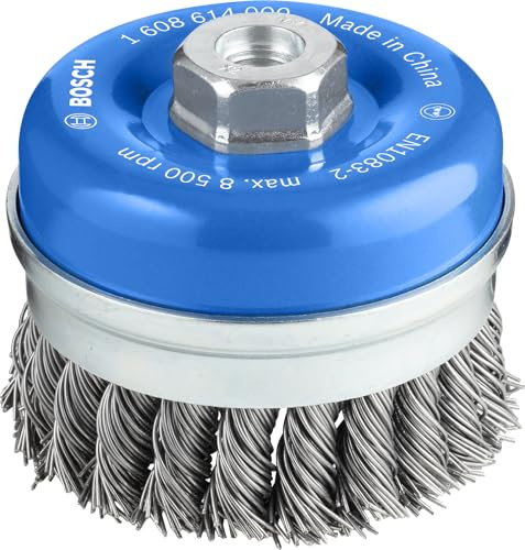 Bosch 1x Brosse boisseau PRO Metal heavy , filetage M14 | pour Acier, Ø 90 mm Professional Accessoire Grande meuleuse angulaire