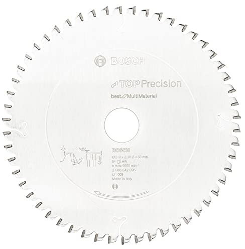 BOSCH Kreissägeblatt Top Precision Best für Multi Material, 210 x 30 x 2,3 mm, 54, 2608642096