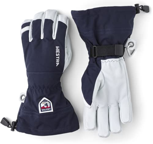 Hestra Heli Ski 5-Finger Handschuhe Skihandschuhe Fingerhandschuhe Damen/Herren - mit Futter, Klettverschluss, Klettverschluss Herbst-Winter Winter