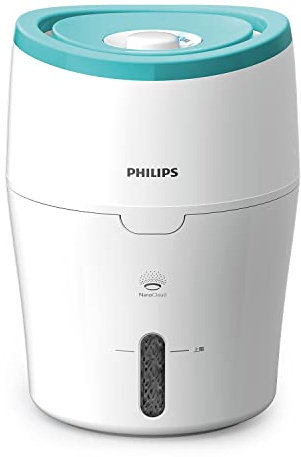 Philips Series 2000 Luftbefeuchter – für Räume bis 25 m², NanoCloud-Technologie, Silent-Modus, 2-Liter-Tank (HU4801/10)