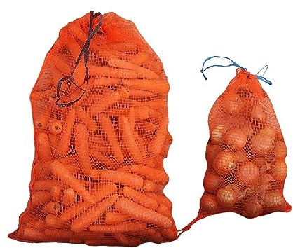 Onion Storage Net Orange - Vegetable Nets 52 x 82cm - Holds approx. 25kg Pack of 10 Nets