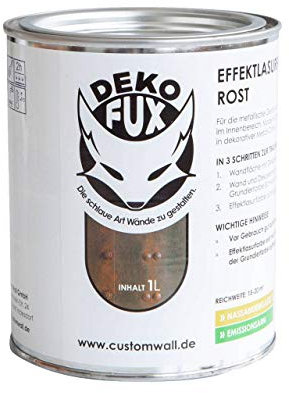 DekoFux Effektlasurfarbe 3D Wandgestaltung, Polymerdispersion, Rost, 1 Stück