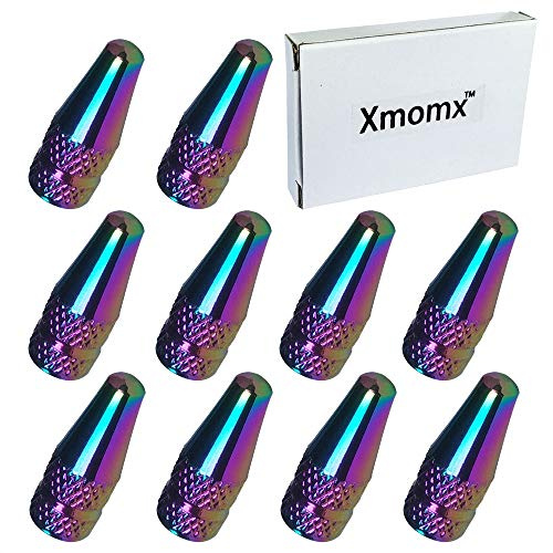 Xmomx 10 Pcs Fantasy Colorful MTB Presta Bike Bicycle Road Racing Coloured Metal Anodized Machined Aluminum Alloy Tire French Style Valve Cap Dust Covers