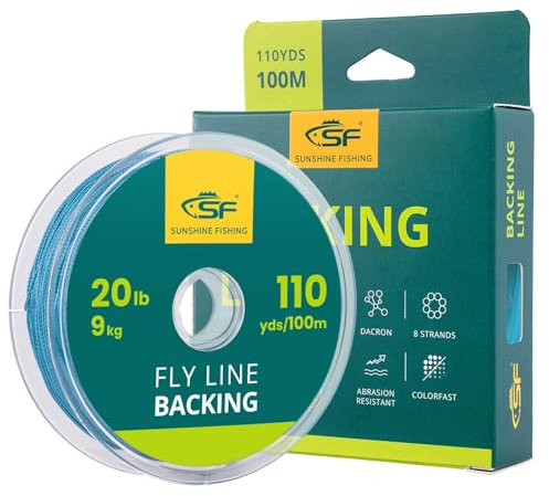 SF Braided Fly Fishing Trout Line Backing Line 20LB 100m/108yds Blue