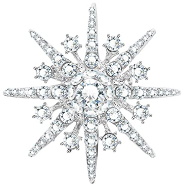 KristLand Stern Brosche Funkelnder Kristall Brosche Vintage Braut Corsage Art Deco Band Barock Brosche Braut Hochzeit Party Geburtstag Geschenk für Frauen Damen