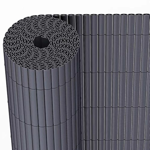 JORON Sichtschutzmatte PVC Sichtschutzzaun Sichtschutz Windschutz für Garten Balkon Terrasse - 80 x 300cm Anthrazit