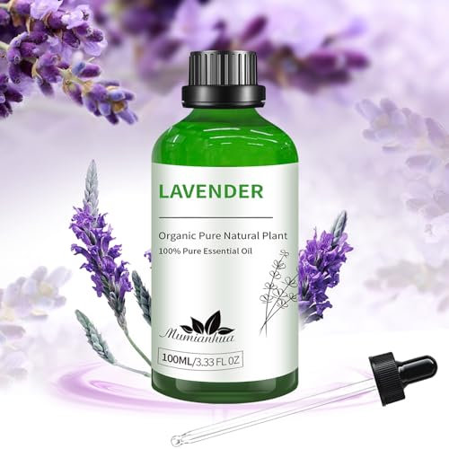 Lavendelöl 100 ML, 100% Natürliches Lavendel Ätherisches Öl Reines Aromatherapie Ätherische Öle Lavendel für Diffusor, Entspannung, Luftbefeuchter, Duftlampe, Haut, Massage, Bad, Seifen, Kerzen