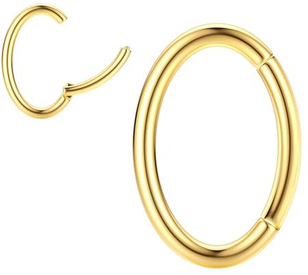 JeryWe 14G Clicker Bauchnabelpiercing Ring Chirurgenstahl für Damen Bauchnabel Piercing Nabelpiercing Helix Septum Conch Tragus Ohr Piercing Ring Körper Piercing Gold