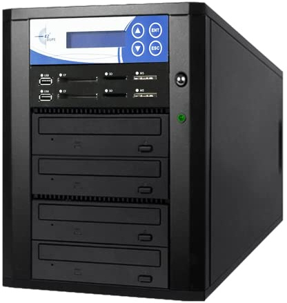 EZ DUPE 1 to 3 Multimedia CD DVD Duplicator – Flash Media (USB/SD/microSD/CF/MS) & Optical Disc Backup System – CD DVD Burner, USB SD Copier and Cloner (Media Mirror Plus)