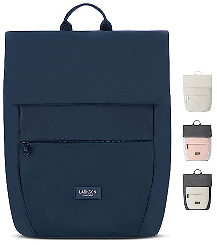 LARKSON Rucksack Damen Klein Blau - Ronja - Moderner Tagesrucksack mit Laptopfach für Uni Business City - 10L - Nachhaltig - Wasserabweisend