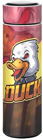 KAAVIYO Canard Aux Yeux Rouges en Colère Thermos Café Isolée sous Vide Isothermes en Acier Inoxydable Bouteille d'eau Isotherme Tasse