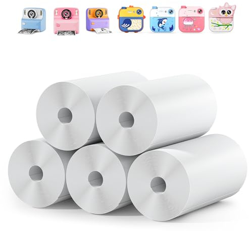 Lot de 5 Rouleaux de Papier Thermique pour Appareil Photo Instantané, Design Sans Encre Spécialement Conçu pour Les Enfants