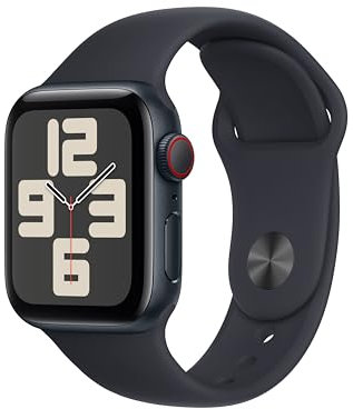 Apple Watch SE (2ᵉ génération, 2023) (40 mm GPS + Cellular) Smartwatch avec boîtier en Aluminium et Bracelet Sport Minuit - M/L. Suivi de l’activité Physique et du Sommeil, détection des Accidents
