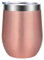 Colexy Taza de vino al vacío de acero inoxidable, oro rosa, 350 ml, vaso de vino de doble pared con tapa, copa de vino aislada para mujeres y hombres, café, champán, todas las bebidas calientes/frías