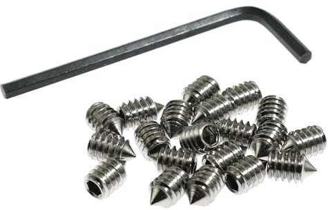 Maxmoral Fixed Screw 1/4 20x3/8 Pointed Imperial Hexagon Screw Stainless Steel Cone Set Screw for Cabinets Furniture Towel Racks Faucets Door Handles Windows and Doors