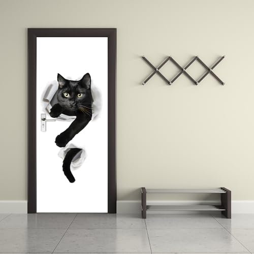 Türtapete selbstklebend Katzen Türaufkleber Türfolie Türposter B100 x H200cm