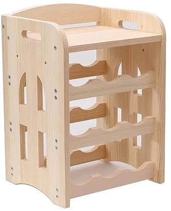 Generisch Weinregal,Holzregale, Robustes Kiefernholzregal für die Arbeitsplatte, für Küche, Keller, Büro, Bar, luxuriöses Flaschenlagerregal für Standard-Flaschenhalter (Farbe: Natur-A) (Natur a.)