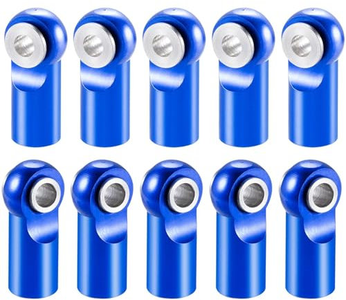 PEGGYLIN 10Pcs M2.5 Aluminum Alloy Pivot Link Rod End Balls Joint Head Fit For RC Car Crawler Boat Airplane Helicopter Model Parts(Blue)