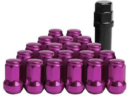 WTIXCRQ Radbolzen Radschraube Kompatibel Mit Infiniti Stahl-Auto-Radmuttern, Schraube M12 X 1,5 M12 X 1,25, 32 Mm, Radmutter, Radmuttern, 20 Stück(Purple,M12x1.25)