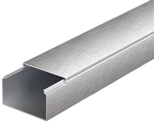Serenitison Square Box Cable Trunking,Aluminum Alloy Trunking,Self Adhesive Cable Hider,Outdoor Cable Protector,1m Long*2,Anti Trampling,Pressure Resistant,For Offices,Retail,Gyms,Factories,Garages