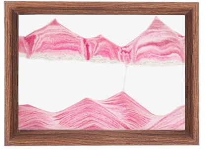 AzureLeap Peinture de Sable 3D Rotative - Art de Sable Sous-Marin Peinture de Sable Fluide Cadeau en Sable Décoration Sablier en Bois Pour Bureau Salon et Jouets pour Adultes et Enfants [Rose-10]