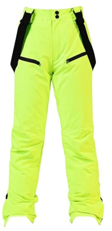 Ski-Trägerhose für Damen, Hosenträger Damenhose, Winter, winddicht, wasserdicht, Skihose, isoliert, Skilätzchen, winddicht, Snowboard-Overall, Hose mit Knopf, Snowboardhose für Damen, grün, 42