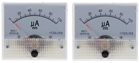 ＡＷＨＡＯ 2x Pannello Analogico di Corrente, Misuratore Amperometrico, Misurazione Del Circuito (da 0uA a 0-500uA)