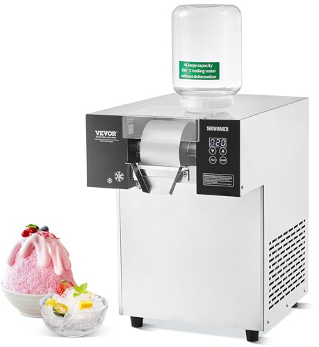 VEVOR Máquina de Hielo en Forma de Copos de Nieve 180 kg/24 h Máquina para Raspar Hielo Acero Inoxidable Sistema de Enfriamiento por Aire para Rápida Disipación del Calor para Panaderías, Cafeterías