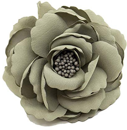 Kabelife Damen Blume Brosche, Blume Ansteckblume, Blume Haarspange, Haarclip Blume, Haarnadeln Haarblume Haarblüte Haarschmuck (Grün)