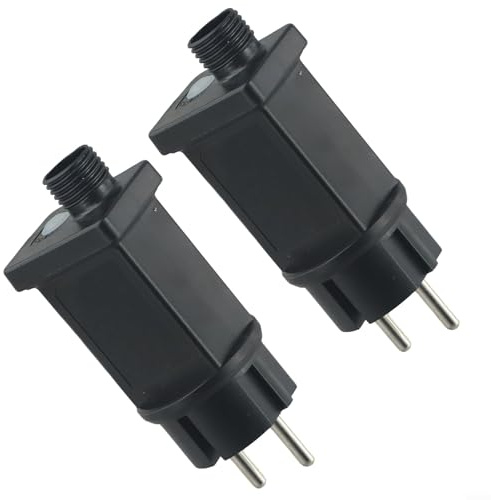 URPIZY Alimentatore LED da 24 V, trasformatore LED da 7,2 W, con timer e funzione di memoria, 8 modalità, IP44, adattatore per luci natalizie, luci di ghiaccio, catena di luci (2 pezzi)