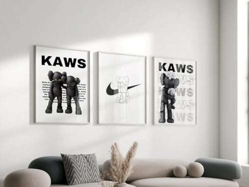 Hypebeast Modern Wall Art Set Of 3 Black White Frameless Posters (A3 Size 29.7cmx42cm)