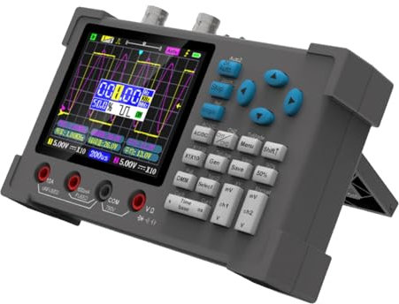 Mini oscilloscope multimètre haute résolution – Oscilloscope numérique à double canal pour des mesures précises – Taille compacte 14 x 8,6 x 3,3 cm