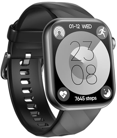 Lgnitek Smartwatch con ECG/BMI/Acido Urico/Lipidi/HRV, 1,97 AMOLED Orologio Saluta con Funzione Telefono, 24H Pressione Sanguigna/Sonno/SPO2/Cardiofrequenzimetro, IP68 iOS Android