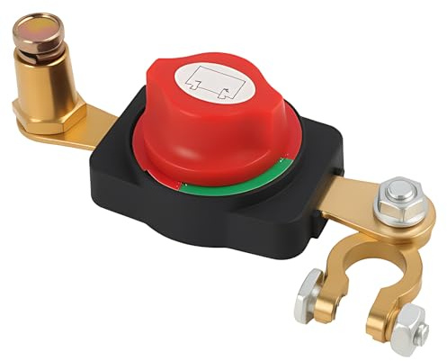 Interruttore Stacca Batteria Regolabile 180°, Interruttore di Separazione per Auto, Moto, Camion, Roulotte, 12-48V DC, Protezione Efficace e Installazione Semplice