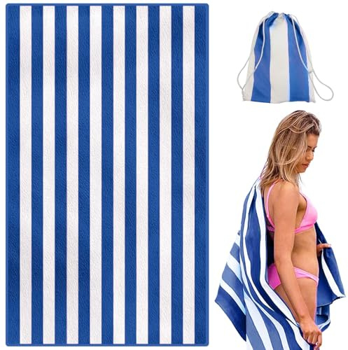 Lorrtta Large 160x90cm Beach Towel for Adults, Microfibre Quick Drying Beach Towels with Sandproof & Lightweight for Beach Yoga, Swimming, Camping and Travel