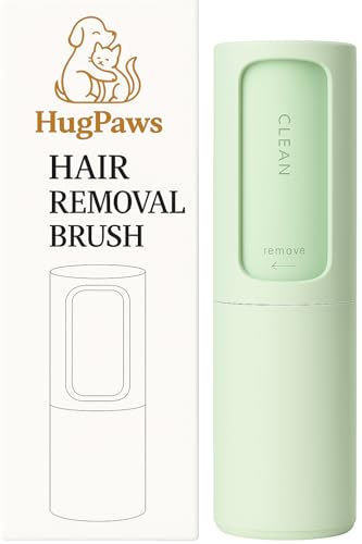 HugPaws Pet Hair Remover Roller – 360° Self-Cleaning, Reusable Lint Roller for Pet Hair on Couch, Clothes, Car & Bed – Dog & Cat Fur Remover Brush – Green