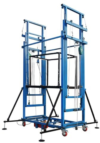 Andamio eléctrico portátil, capacidad de 500 kg, plegable para uso doméstico y de construcción, potencia de 220 V, altura ajustable de 2 a 12 metros
