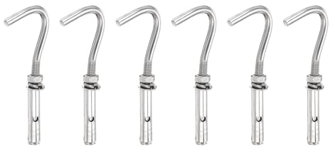 PATIKIL M6x40mm Boulons À Œil Pour Béton, 6 Pièces Ancres D'Expansion En Acier Inoxydable Pour Mur En Béton Boulon À Œil Lourd Crochet D'Expansion Petite Ouverture Pour Maçonnerie Murale