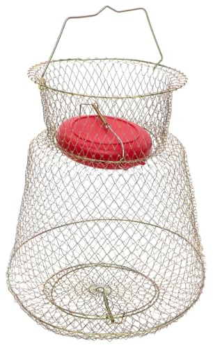 Healifty Gabbia da Pesca in Metallo Resistente da 30 CM Galleggiante Cestino Protettivo per Pesci Accessorio per Pesca Professionale Facile da Trasportare e Conservare