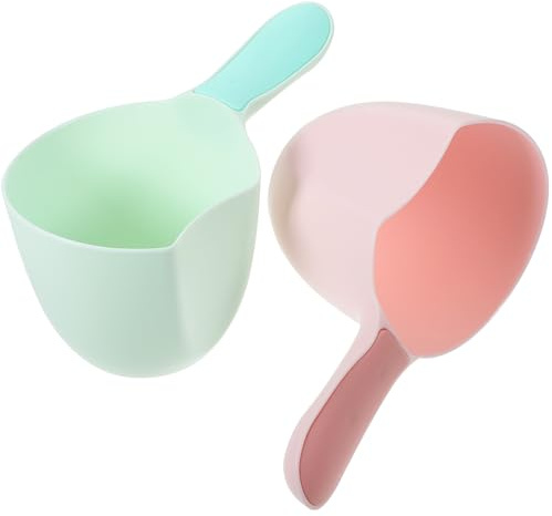 WATIIFUFU 2 pièces Lot de Louches à Eau Plastique pour Salle de Bain et Cuisine Accessoire Pratique Poignée Ergonomique Adapté Au Bain Lavage des Cheveux et Usage Domestique