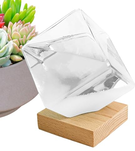 Prévisionniste Météo Tempête - Prévisionniste Décoratif en Forme de Cube,Indicateur Météo Décoratif en Verre avec Socle - Pour Femmes Et Hommes, Décoration Et Exposition Pour Maison, Bureau,