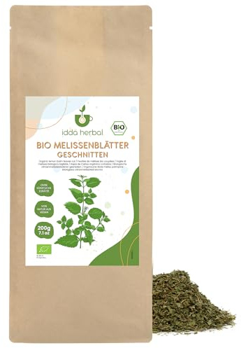 IDDA Herbal Organic Lemon Balm Tea 200g 7.1 oz, Dried and Cut Lemon Balm Leaves for Melissa Tea