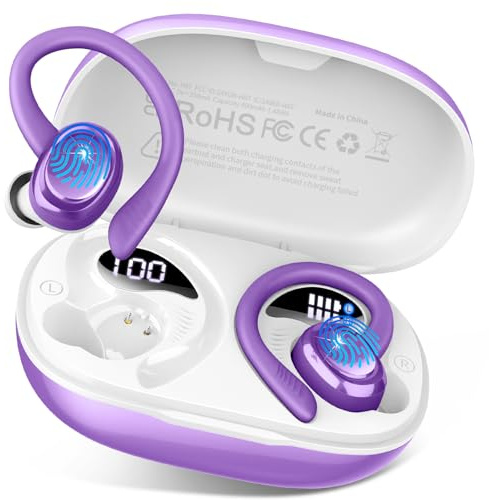 Bluetooth 5.4 Headphones Sport, 2026 Bass 3.0-Stereo Ear Buds Wireless Earbuds , 4 ENC Noise Cancelling Mic Earphones, 50+Hrs USB-C IP-X7 Waterproof Headset in Ear Android iOS for Running Workout Gym