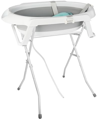 Vasca da bagno pieghevole con supporto antiscivolo, tappetino da bagno e inserto vasca per neonati e bambini, grande vasca da bagno Xxl con sedile e kit di drenaggio, regalo per bambini