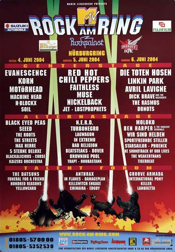 Rock AM Ring & Park - Dino Gesamtplakat, Rock am Ring 2004 » Konzertplakat/Premium Poster | Live Konzert Veranstaltung | DIN A1 «