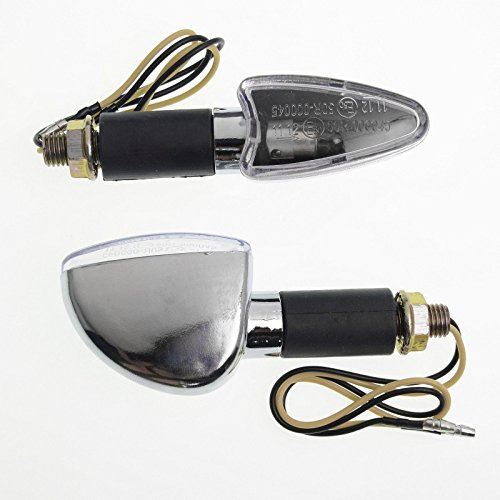 Coppia Indicatori 2,8x8.7cm Frecce Moto Universali Sport Naked Scooter Cromo