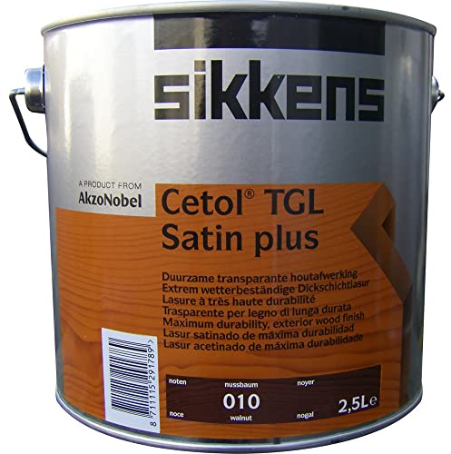 Lasure Sikkens 'Cetol TGL Satin plus' Satiné noyer - 2,5L