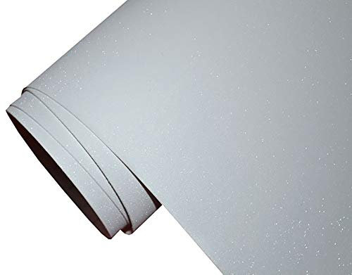 Neoxxim 8,5€/m2 Premium - Auto Folie - Glitzer Weiss RAU MATT 500 x 150 cm - Lackfolie Möbelfolie